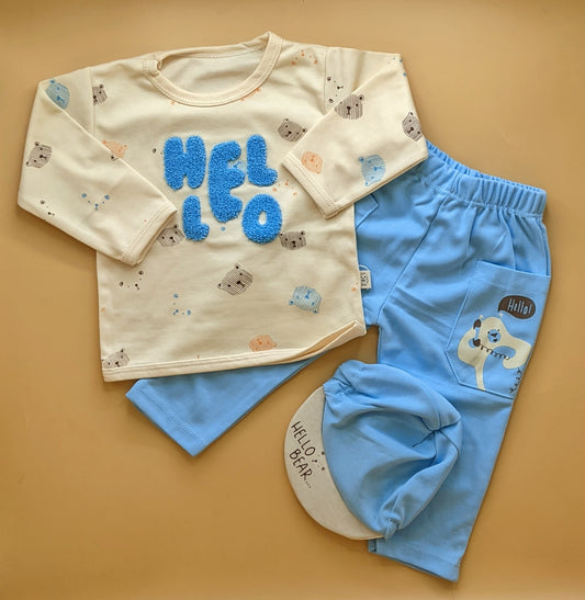 Baby Suit with Cap - Hello