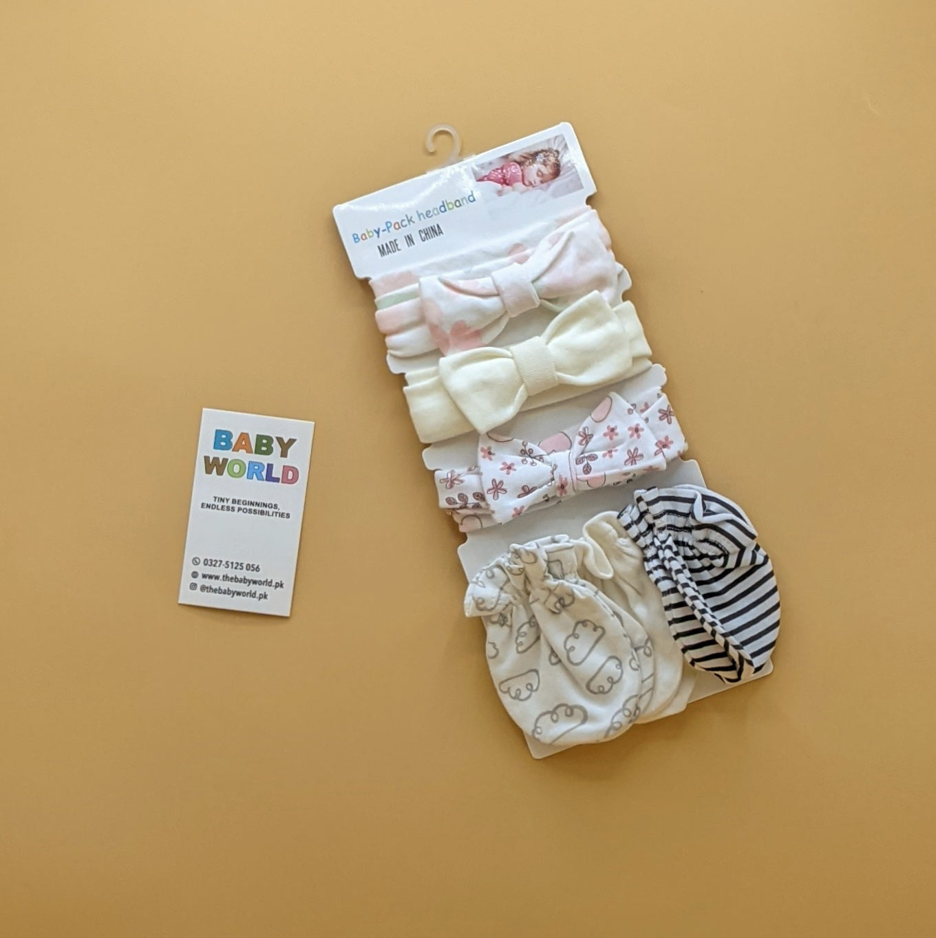 Pack of 3 Headbands Set & Mittens