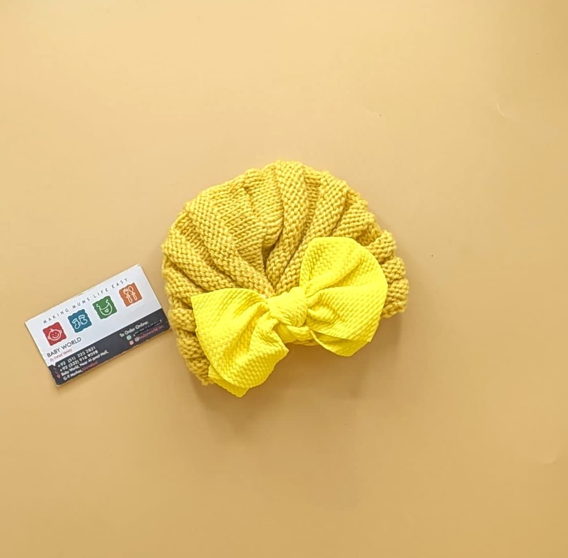 Baby Wool Cap - Bow Large - Winter
