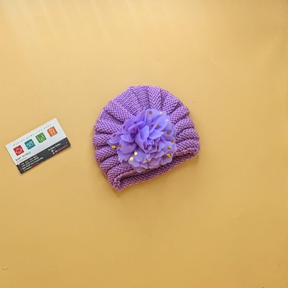 Baby Wool Cap - Flower - Winter