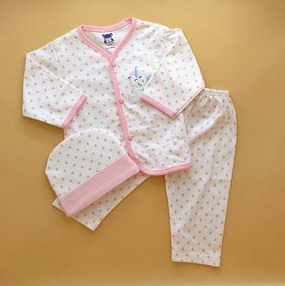 Baby Suit with Cap - Dots