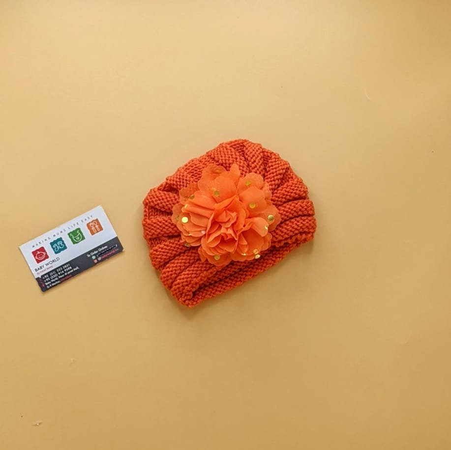 Baby Wool Cap - Flower - Winter