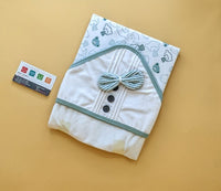 Hooded Wrapping Sheet/Blanket - Winter - Bow/Buttons 🔘