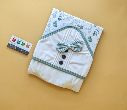 Hooded Wrapping Sheet/Blanket - Winter - Bow/Buttons 🔘