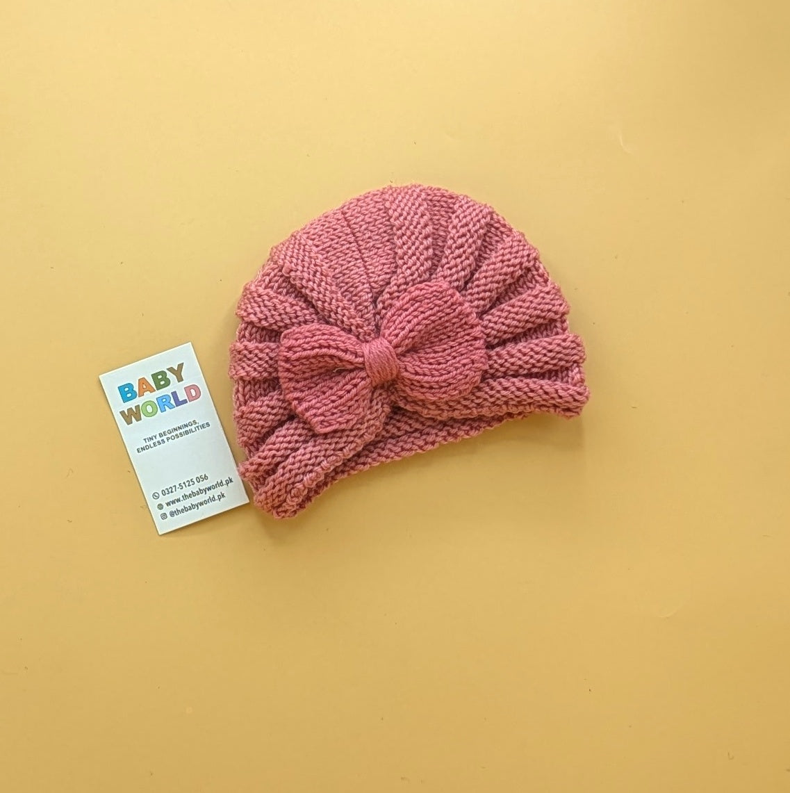 Baby Wool Cap - Bow - Winter