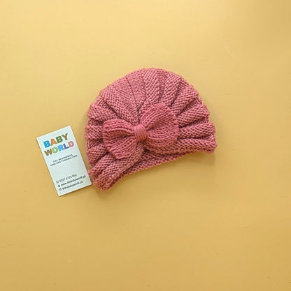 Baby Wool Cap - Bow - Winter