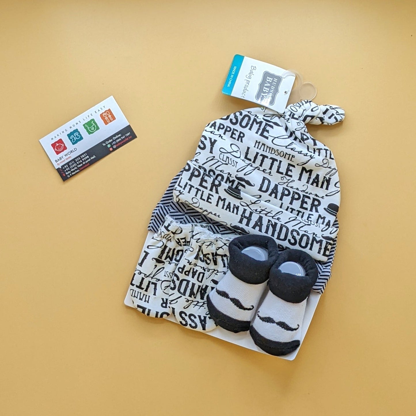 Pack of 2 Caps, Mittens & Booties Set
