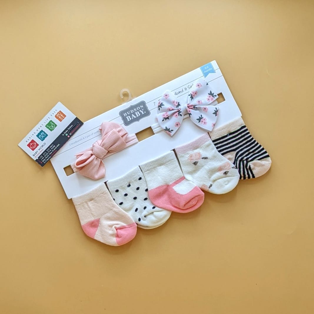 Pack of 5 Socks & 2 Headbands Set