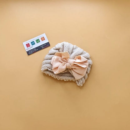 Baby Wool Cap - Bow Large - Winter