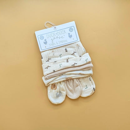 Pack of 3 Caps & 3 Mittens Pair