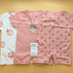 Pack of 3 Rompers/Sleep Suits - Half Sleeves - Pink - Kitty 😺