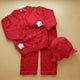 2 Piece Imported Woolen Suit with Cap - Flowers - Winter