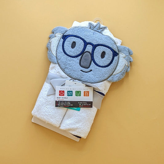 Character Hooded Bath Towel - Koala - White