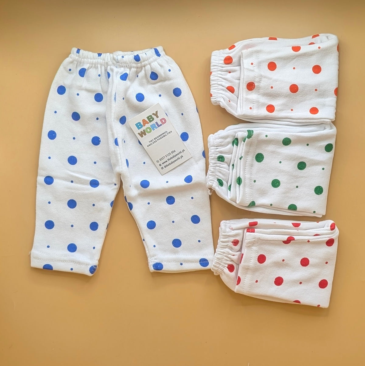 Baby Pack of 4 Pajamas - Winter - Big Dots