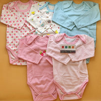 Pink White Pack of 5 Baby Bodysuits for Newborn Babies in Pakistan