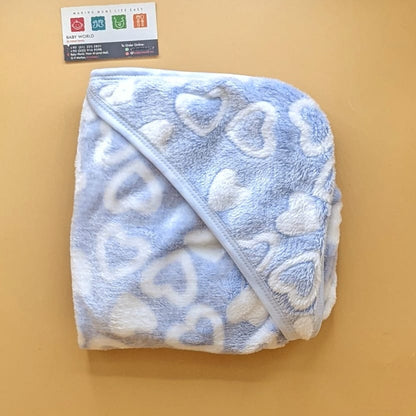 Hooded Wrapping Sheet/Blanket - Winter - Hearts