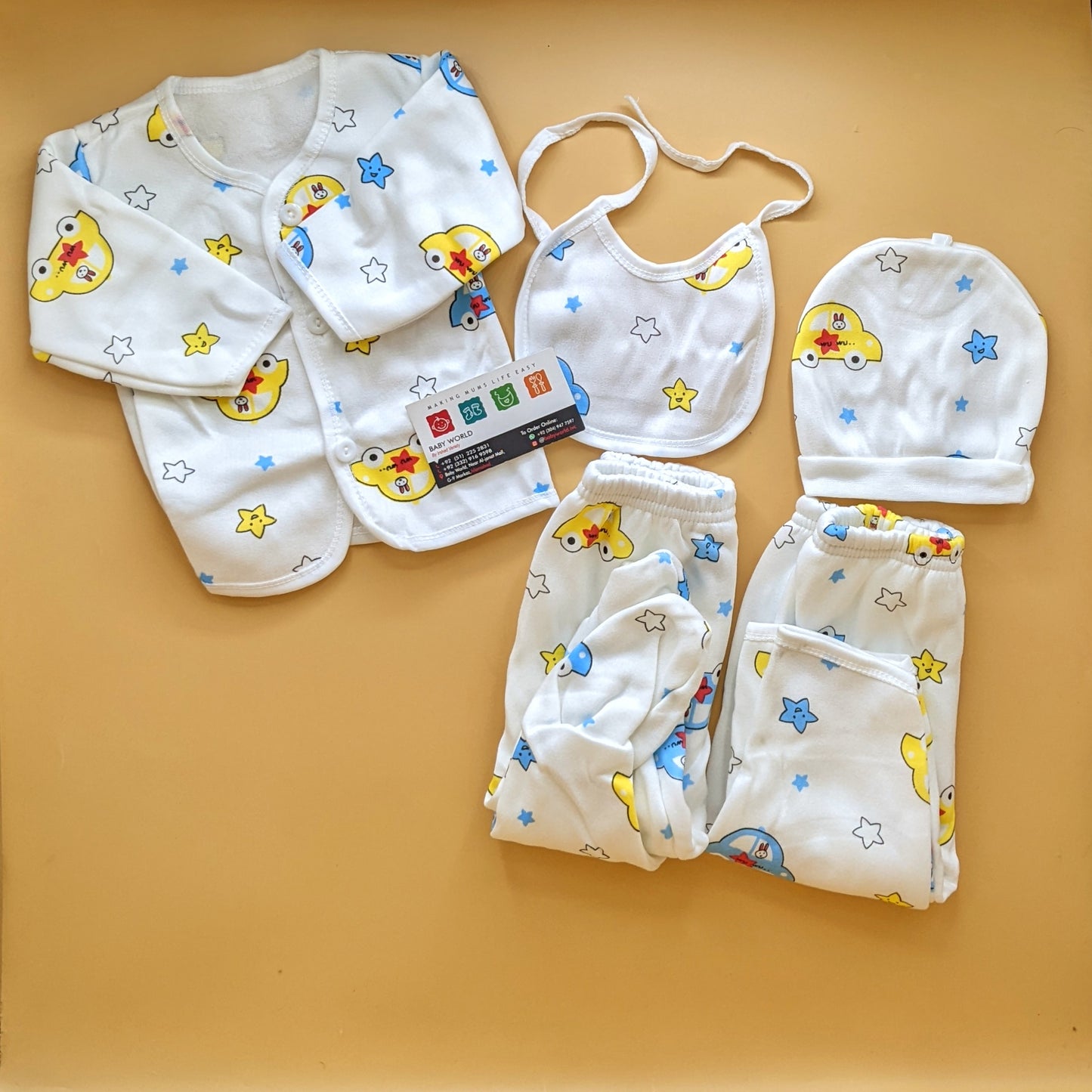 5 Pieces Suit Set - Winter - Car/Stars