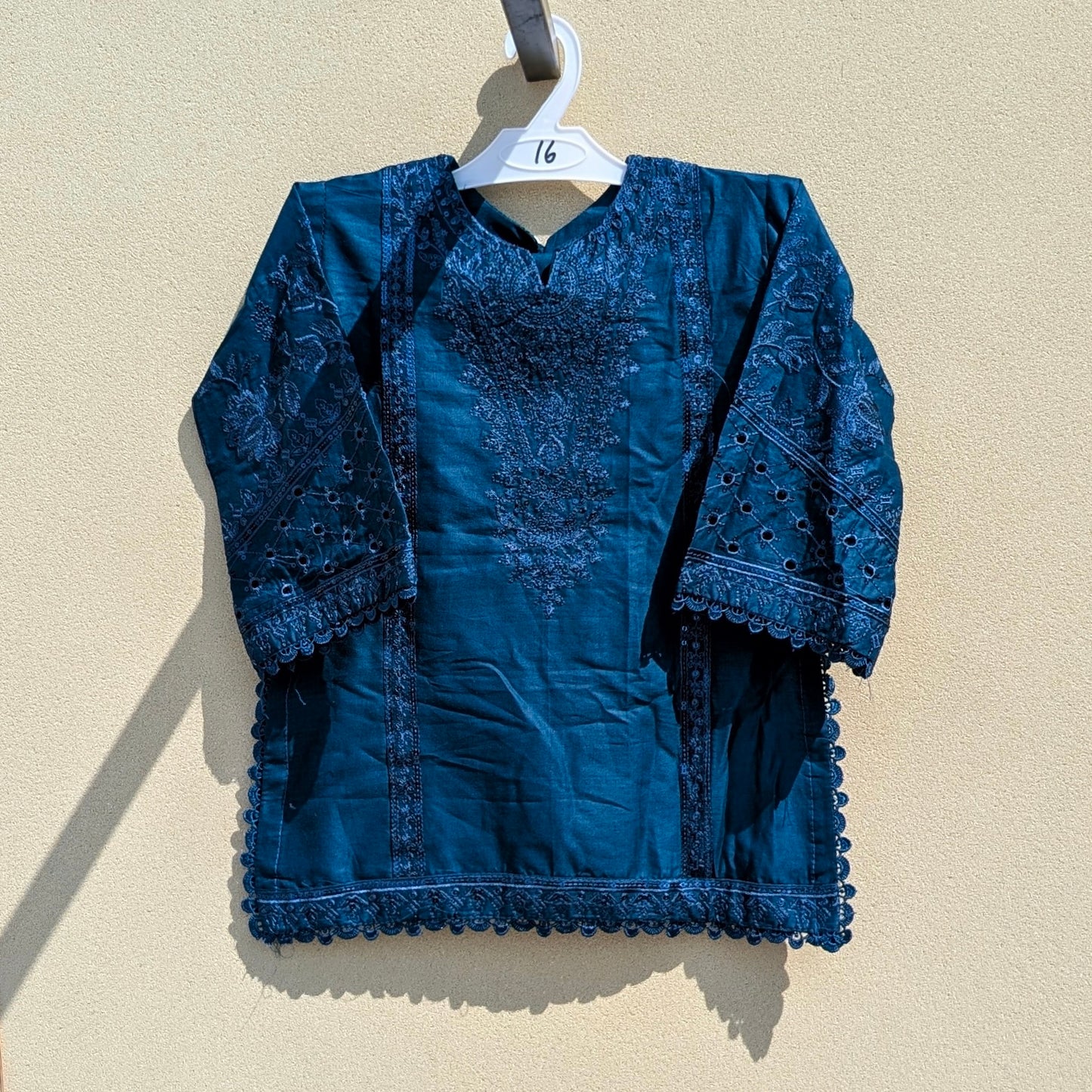 2 Pieces Baby Girl Embroidered Kameez Shalwar - Zinc