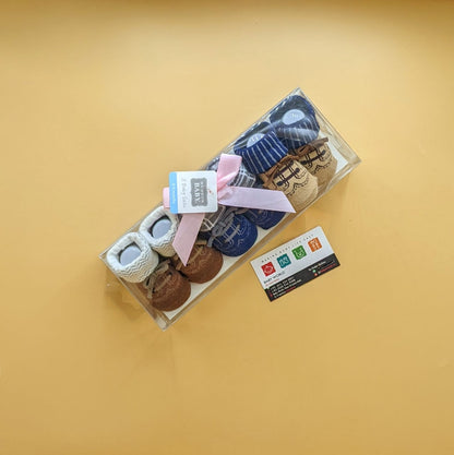 Premium Quality Baby Pack of 3 Booties Set