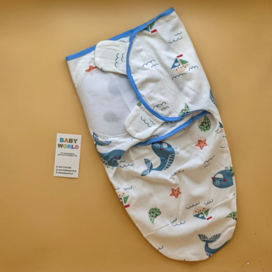 Swaddle Wrap - Dolphin/Ship 🚢 - White/Blue