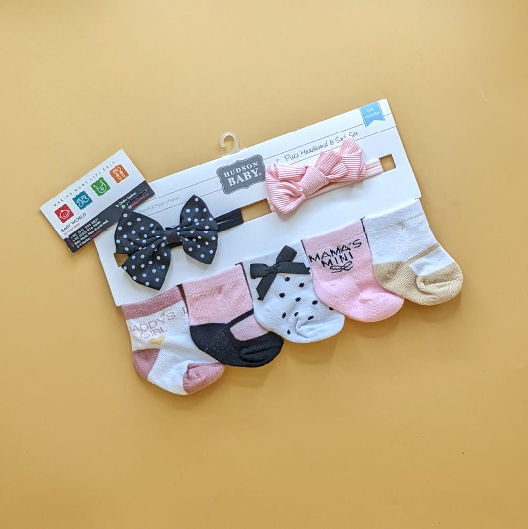 Pack of 5 Socks & 2 Headbands Set