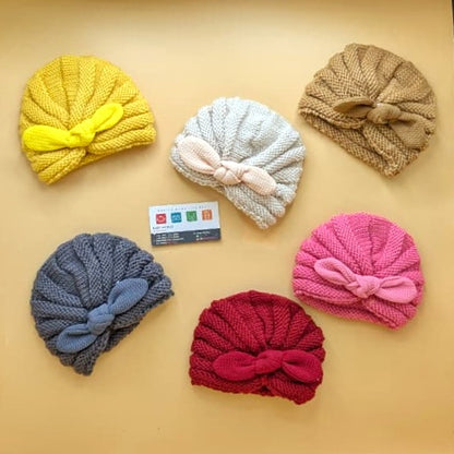 Baby Wool Cap - Bow - Winter