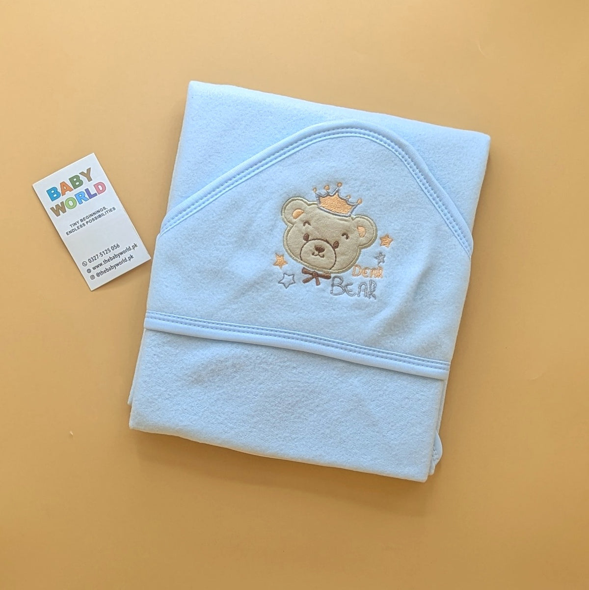 Baby Hooded Wrapping Sheet/Blanket - Bear/Crown - Winter