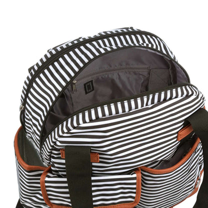 iPack Striped Insulated Diaper Tote Bag with Changing Pad & Adjustable Strap
