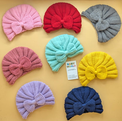 Baby Wool Cap - Bow - Winter