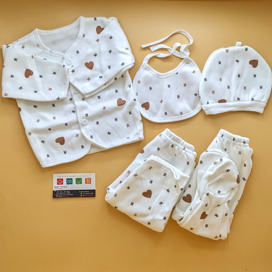 5 Pieces Suit Set - Winter - Hearts