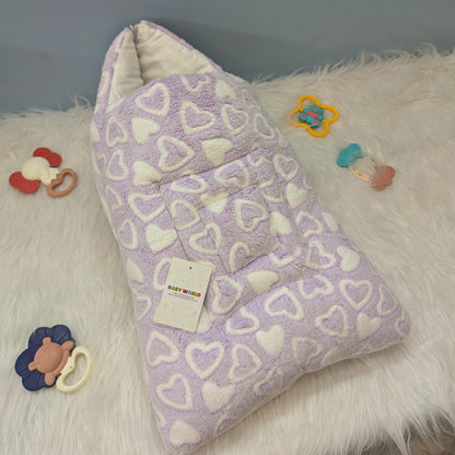 Baby Carry Nest with Hood - Hearts - Winter