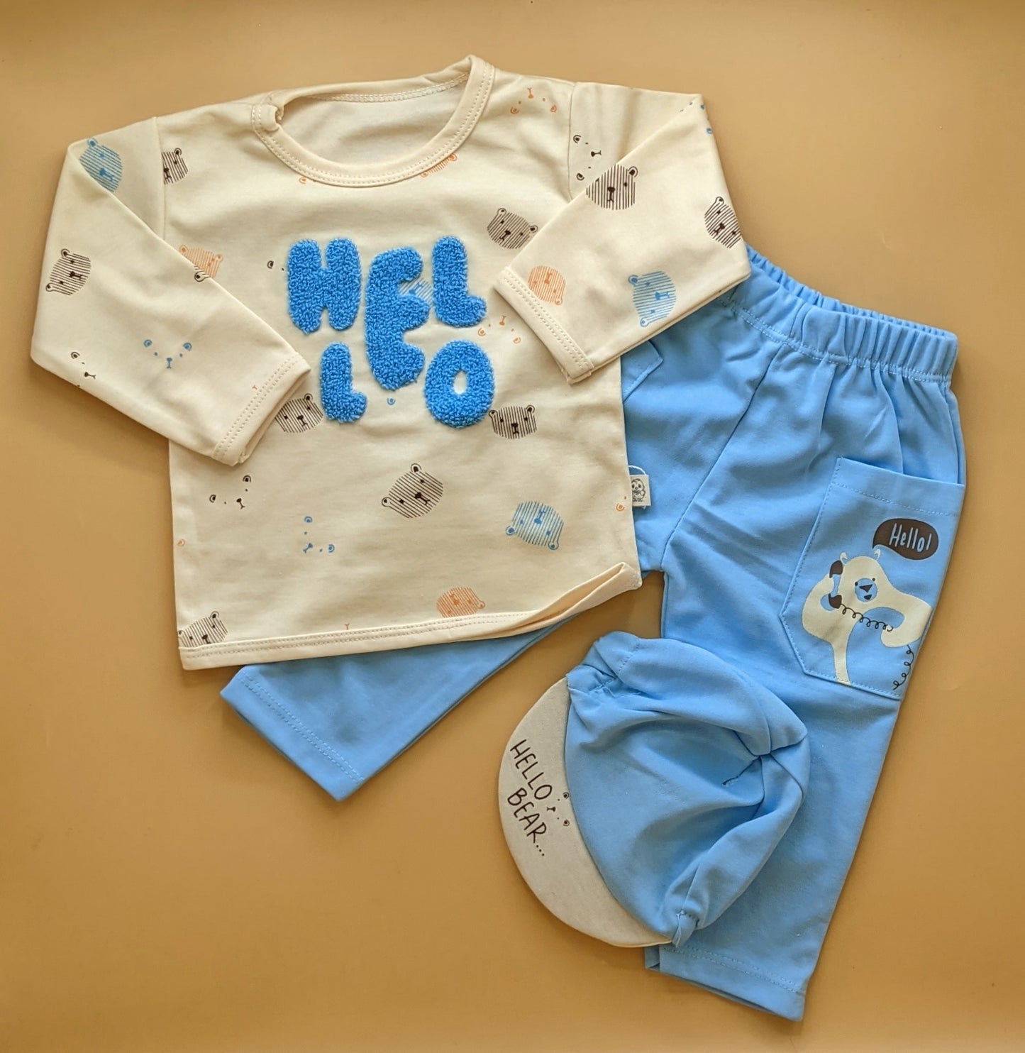 Baby Suit with Cap - Hello
