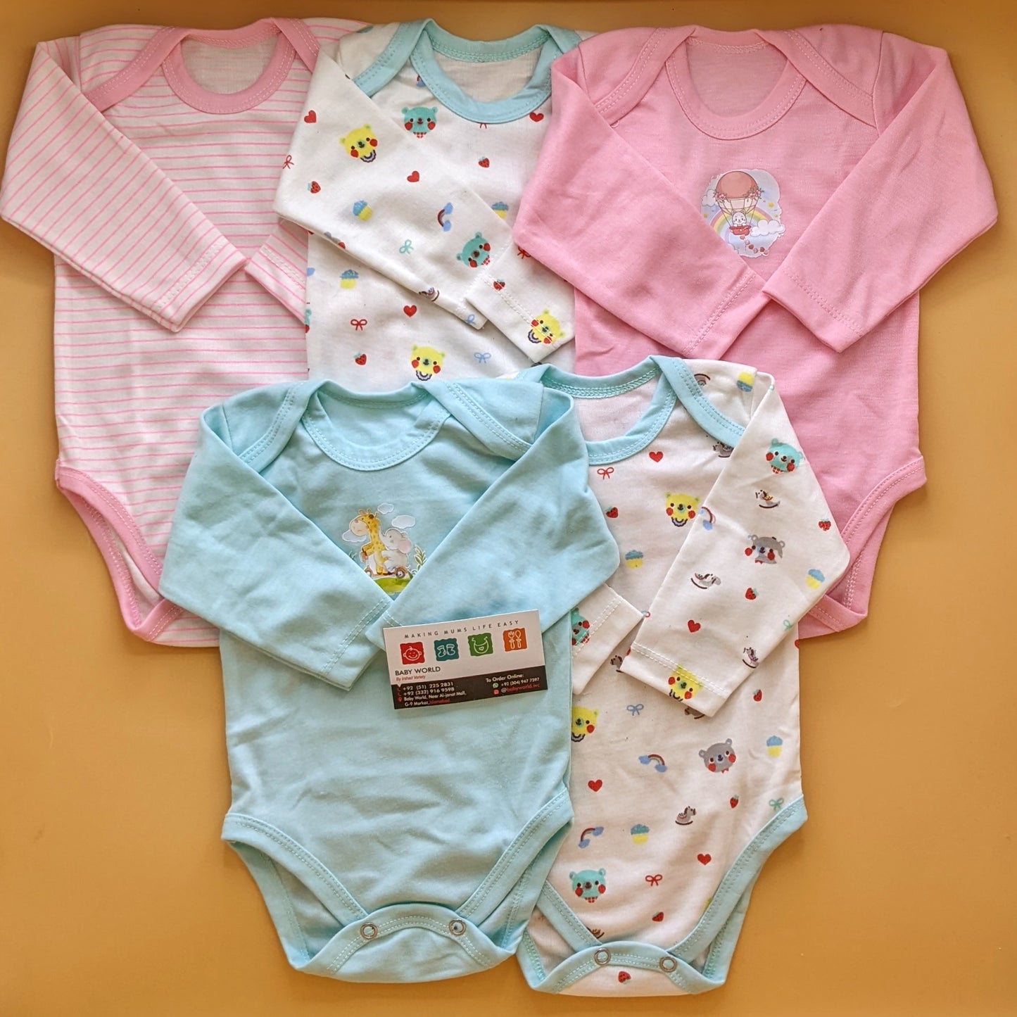 Pack of 5 bodysuits - Pink, White