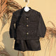 3 Pieces Kameez Shalwar with Embroidered Waistcoat - Star - Black