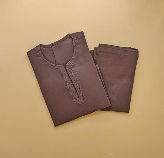 Kameez Shalwar - Maroon Brown