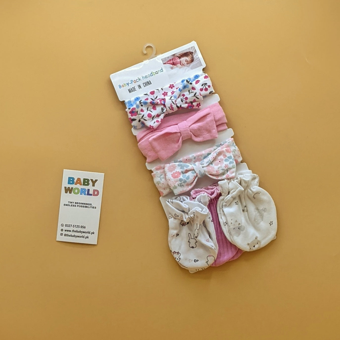 Pack of 3 Headbands Set & Mittens