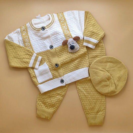 2 Piece Imported Woolen Suit with Cap - Beaver 🦫