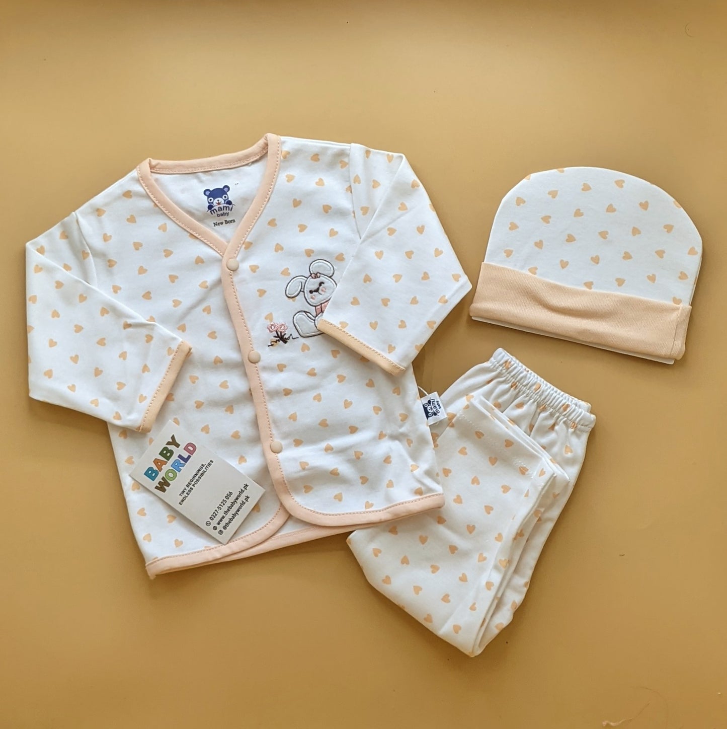 Baby Suit with Cap - Hearts 💕