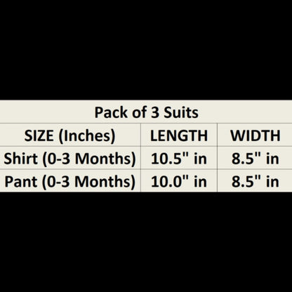 Pack of 3 Suits - Sea Green/Yellow/Peach