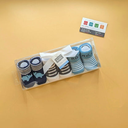 Premium Quality Baby Pack of 3 Booties Set