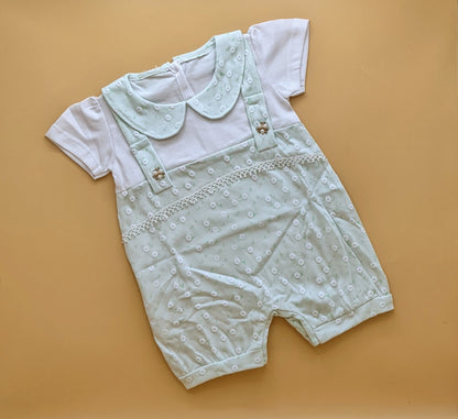 Romper - Half Sleeves - Floral/Stripes