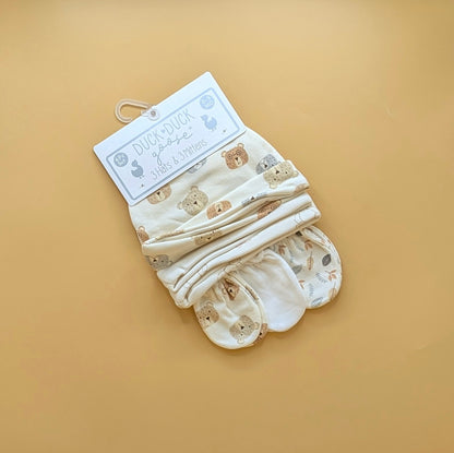Pack of 3 Caps & 3 Mittens Pair