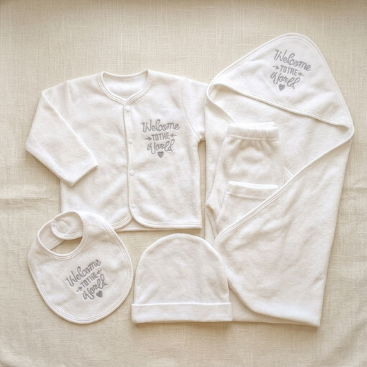 Welcome to the World starter set flat lay