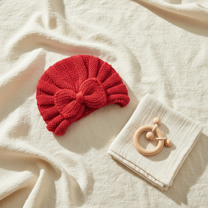 Wool Cap Bow Gift