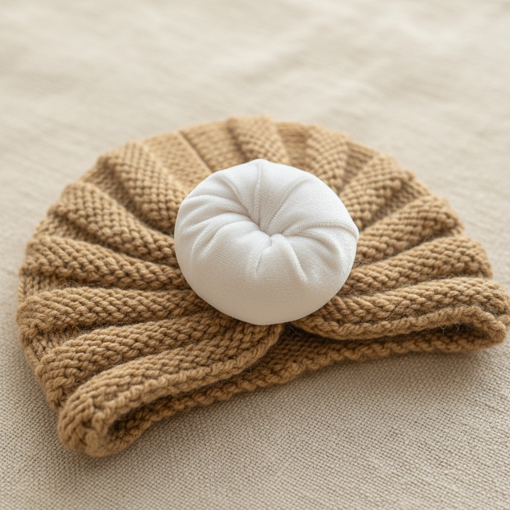 Wool Cap Bun Close-up