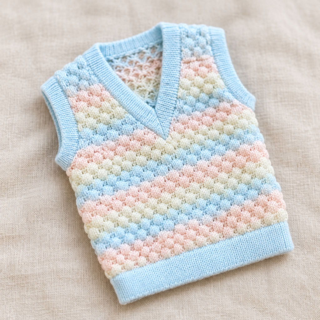 Woolen vest knit detail