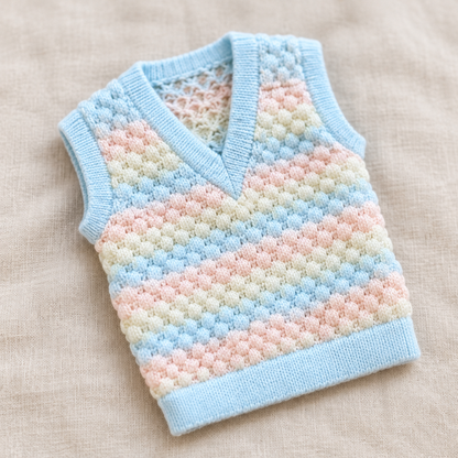 Woolen vest knit detail
