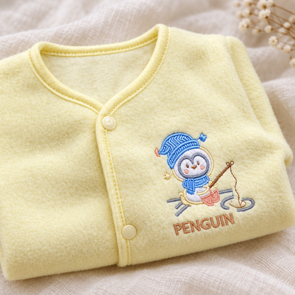 Yellow penguin suit detail