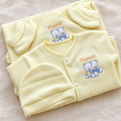 Yellow starter set embroidery detail